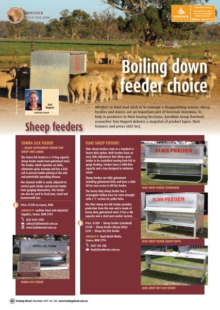 Boiling Down Feeder Choice Kondinin Group