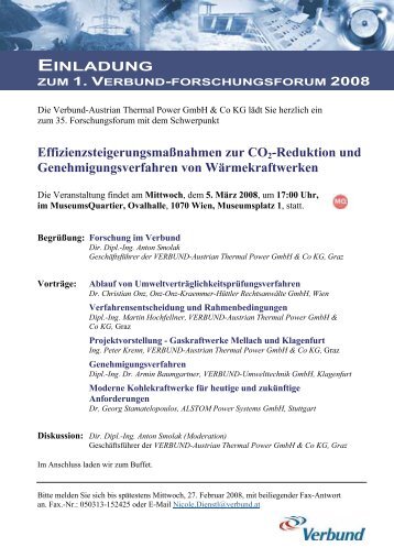 Effizienzsteigerungsmaßnahmen zur CO2-Reduktion und ... - Verbund