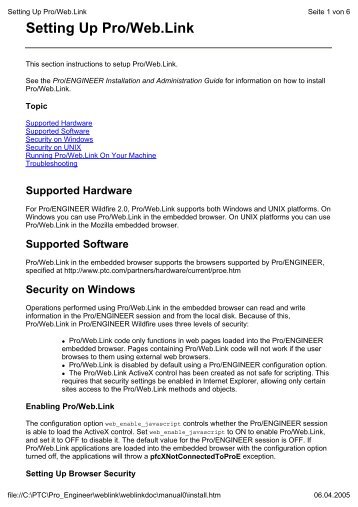 Setting Up Pro/Web.Link - CAD.de
