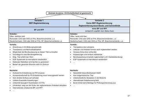 Schlussbericht - Schweizer Berufsverband der Pflegefachfrauen