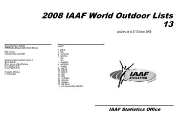 Lists n.13, All, 2008 - IAAF