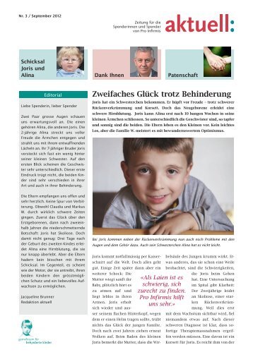 Spenderzeitung Aktuell 3/12 - Pro Infirmis