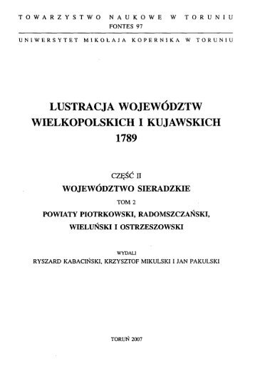 lustracja województw wielkopolskich i kujawskich 1789