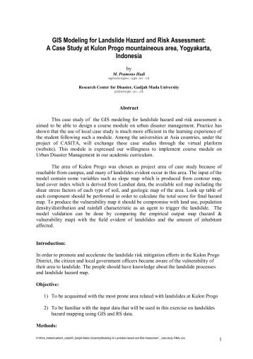 GIS Modeling for Landslide Hazard and Risk Assessment: A Case ...