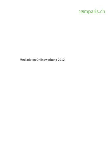 comparis.ch – Mediadaten Onlinewerbung 2012