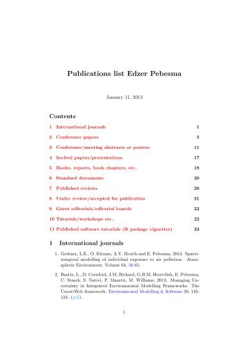Publications by Edzer Pebesma - Institut für Geoinformatik der ...