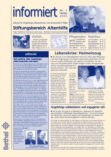 Lebenskrise: Heimeinzug - Stiftungsbereich Altenhilfe Bethel