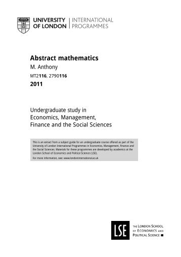 Abstract mathematics - University of London International Programmes