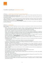 Conditions spécifiques Optimale pro office - Orange