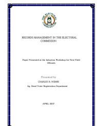 A Paper on Records Management In The Electoral