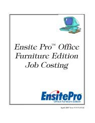 Ensite Pro Office Furniture Job Costing - DDMS