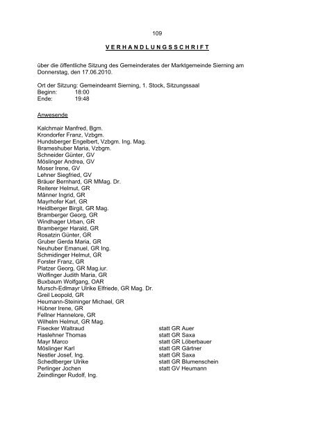 GR-Protokoll 20100617 (107 KB) - .PDF - Sierning