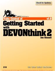 Take Control of Getting Started with DEVONthink 2 (1.0) SAMPLE