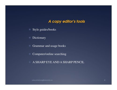 Copy editing and proofreading - University of Toronto