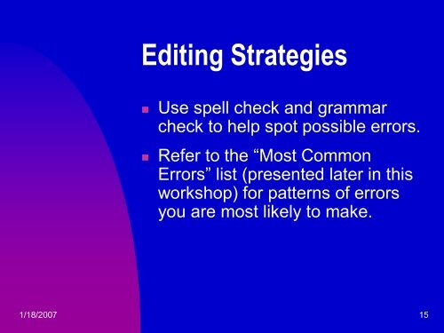 Editing for Clarity and Proofreading for Correctness