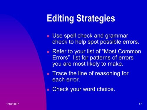 Editing for Clarity and Proofreading for Correctness