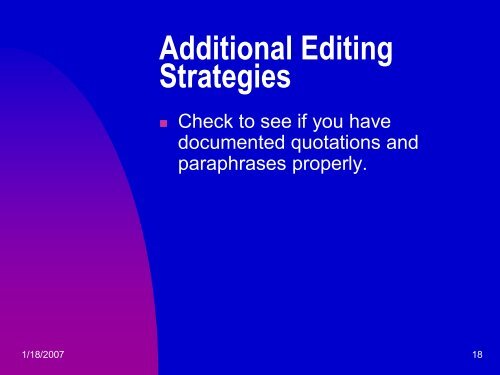 Editing for Clarity and Proofreading for Correctness