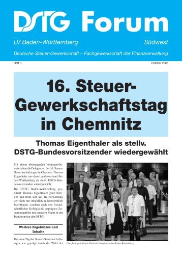 16. Steuer- Gewerkschaftstag in Chemnitz - DSTG-Baden-Württemberg