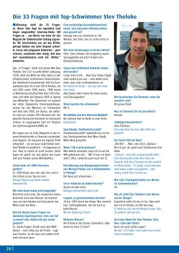 Die 33 Fragen mit Top-Schwimmer Stev Theloke - Klinikum Chemnitz