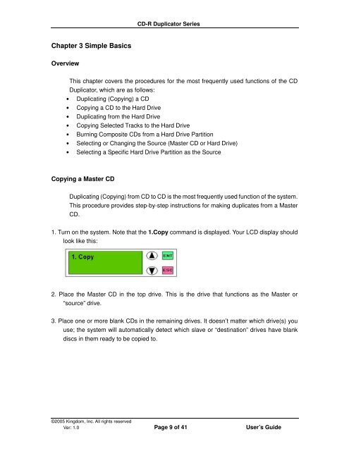 CD-R Duplicator User's Guide - Kingdom