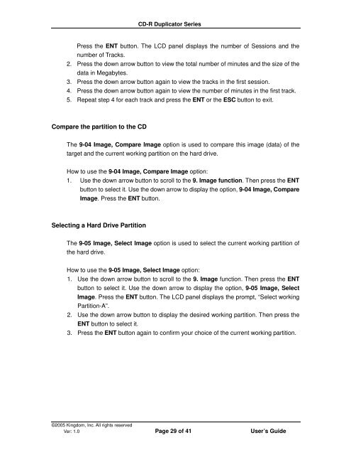 CD-R Duplicator User's Guide - Kingdom