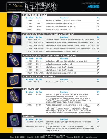 probadores de cable certificador de cable serie dsp y accesorios ...