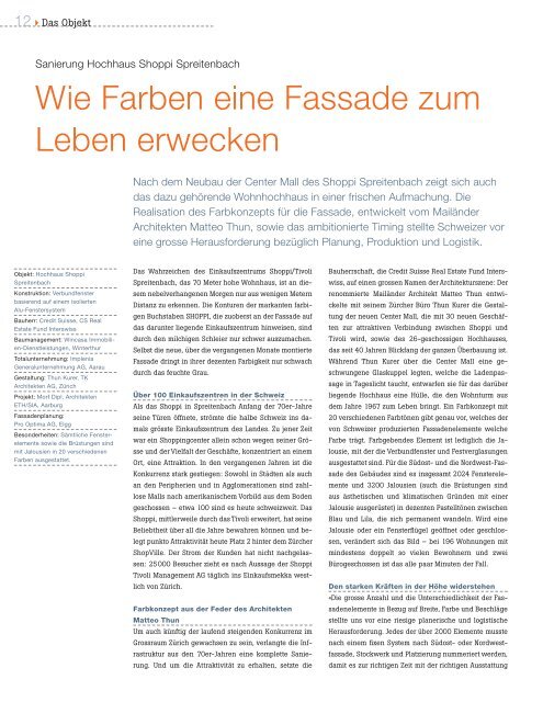Objektbeschrieb (pdf, 213 KB) - Schweizer Metallbau