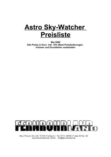 Astro Sky-Watcher - Fernrohrland.de