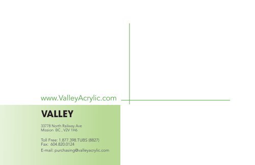 BATH COLLECTION 2012 - Valley Acrylic Products