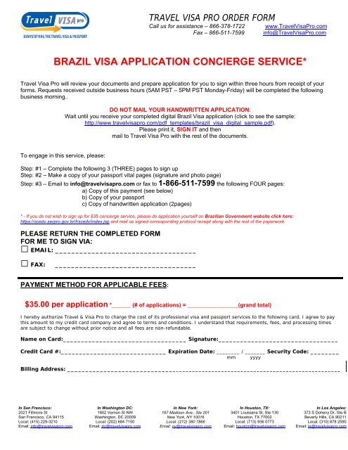 How to fill out Brazil Visa application form - Travel Visa Pro