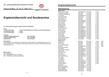 Ergebnisübersicht und Sonderpreise - Landesmusikrat Sachsen ...