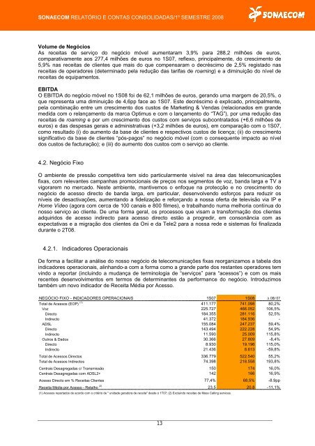 SONAECOM - SGPS, SA publica Relatório e Contas relativo - CMVM