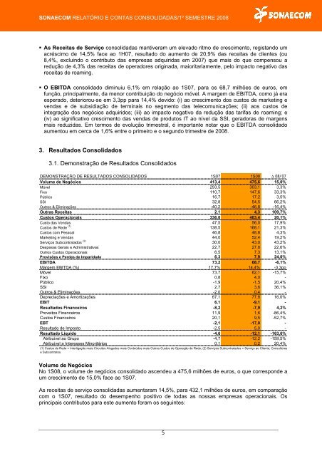 SONAECOM - SGPS, SA publica Relatório e Contas relativo - CMVM