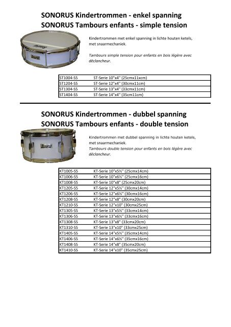 SONORUS Kindertrommen - enkel spanning ... - Proximedia