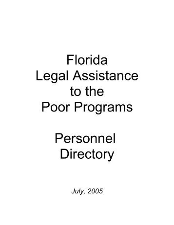 Legal Assistance to the Poor Directory - Florida Legal Services