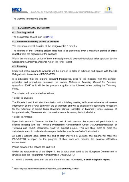 1.2. institutional framework of twinning operations in armenia - PAO