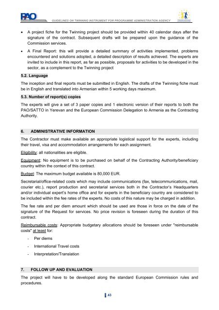 1.2. institutional framework of twinning operations in armenia - PAO