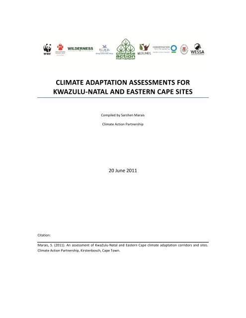 Adaptation Report Sample CAP Adaptation assessment report for all sites and - Climate Action ...