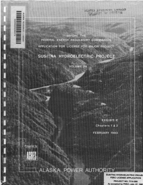 before the ferc, application - Alaska Resources Library