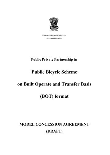 Model Concession Agreement (Draft) - Ministry of Urban Development