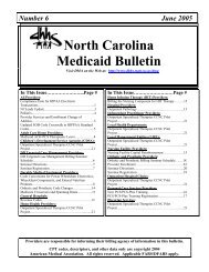 June 2005 Medicaid Bulletin - NC Department of Health and Human ...