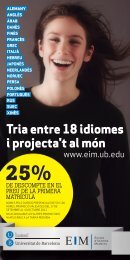 Tria entre 18 idiomes i projecta't al món - Universitat de Barcelona