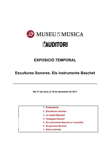 Escultures Sonores. Els instruments Baschet - tallerBDN