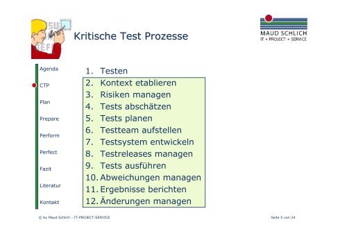 Maud Schlich: Critical Testing Process. Überblick über die - CC GmbH