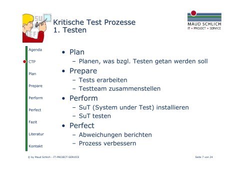 Maud Schlich: Critical Testing Process. Überblick über die - CC GmbH