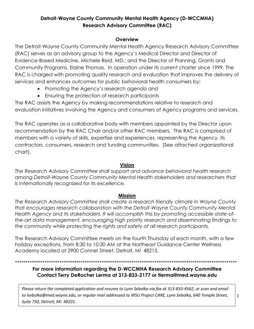 Community Mental Health Organizational Chart