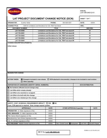 lat project document change notice (dcn) - GLAST at SLAC