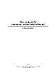 Concept paper for energy and women: lessons learned - Energia