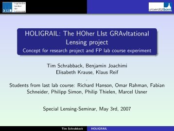 HOLIGRAIL: The HOher LIst GRAvItational Lensing project ...