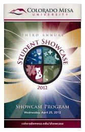 ShOwcASE PROGRAM - Colorado Mesa University